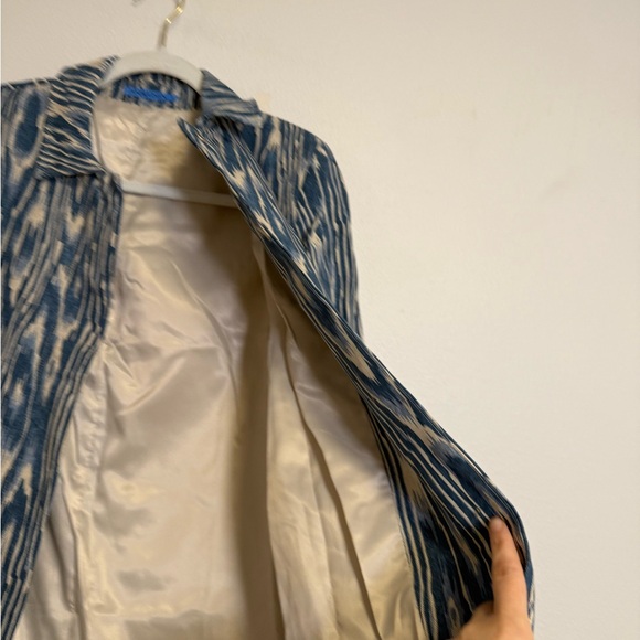 J.MCLAUGHLIN BEAU BOIS ECRU/DENIM WELLINGTON COAT WOMENS SZ S - Picture 4 of 7